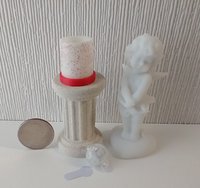 1:12 Dollhouse miniature LOVE candle sleeve or battery lighted candle holder REF Pink glittered & hearts