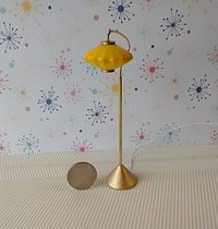 1:12 scale dollhouse mid-century style  cocoon floor lamp Inspired by a vintage Scandinavian design of the 50s Battery operated MCM lamp with external wires REF Curved post