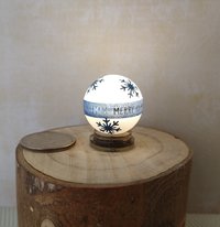 1:12 Dollhouse holiday light up globe ornament Free standing frosted globe Christmas ornament Battery operated holiday light REF Let it snow