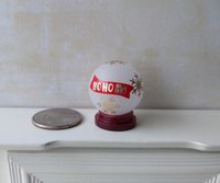 1:12 Dollhouse holiday light up globe ornament Free standing frosted globe Christmas ornament Battery operated holiday light REF Ho Ho Ho