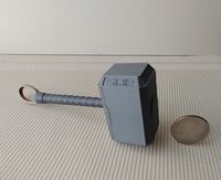 3D printed in PLA miniature God of Thunder hammer unfinished