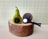 1:12 scale miniature light up gourd lantern Battery operated gourd Jack-o-lantern with magnet switch control Halloween decor REF Green gourd