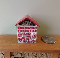 1:12 Dollhouse light up advent calendar with JOY sign above the twenty-four openable drawers Battery operated miniature holiday LEDs decor No external wires