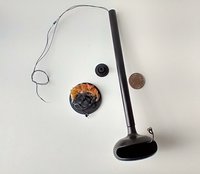 RESERVED for Sherryl.  1:12 Dollhouse miniature hanging modern fireplace with flickering insert REF Black