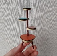 RESERVED for Sherryl.  1:12 Dollhouse mid-century style plant stand inspired by Formica 4-tier plant stand with tapered legs