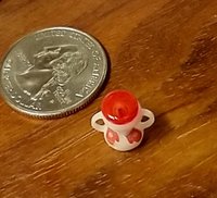 1:12 Dollhouse miniature sippy cup with decals of gingerbread man and mittens easy grip handles REF Gingerbread man