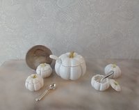 1:12 scale dollhouse pumpkin soup bowl with lid for fall or Halloween Thanksgiving Decorative serving bowl REF White PRICE is for EACH unit