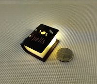Mini leather bound book of spells Battery lighted Halloween spell book Halloween decor REF Thick brown leather