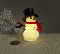 RESERVED 1:12 Dollhouse miniature light up snowman with removable hat Battery operated holiday decor