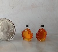 1:12 Dollhouse miniature maple syrup in maple leaf shaped bottle Dollhouse kitchen accessory Price is for ONE bottle REF Black lid