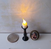 1:12 Dollhouse slender candlestick with flickering flame Battery operated light up candle battery operated candle REF Tallest