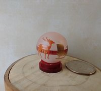 1:12 Dollhouse holiday light up globe ornament Free standing frosted globe Christmas ornament Battery operated holiday light REF Oh deers
