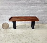 1:12 scale miniature mid-century modern bench with removable cushion REF Walnut