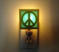 MCM Midcentury modern style breeze block night light REF Yellow blue peace