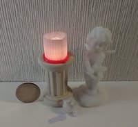 1:12 Dollhouse miniature heart shaped candle sleeve or battery lighted candle holder REF Fluted heart