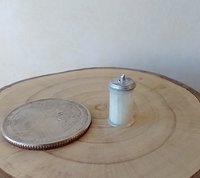 1:12 Dollhouse sugar dispenser metal finish lid with pouring spout Translucent body faux glass sugar dispenser with fluted body PRICE is for EACH