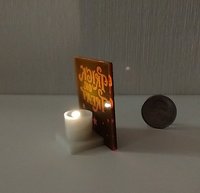 Miniature Halloween trick or treat sign with back lit candle (battery operated) for 12th or 6th scale scenes REF Engraved text