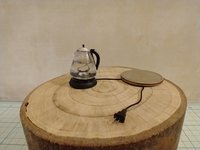 RESERVED 1:12 Dollhouse miniature electric kettle See-thru/ faux glass kettle Electric tea kettle with cord attached to base - NON-working
