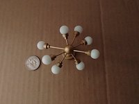 RESERVED for Sherryl.  1:12 Dollhouse mid-century inspired space age orbit chandelier Atomic age MCM 8-light ceiling light
