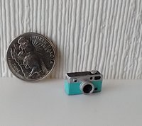 1:12 scale dollhouse retro style camera COLOR Turquoise