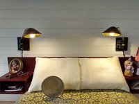 1:12 Dollhouse miniature mid-century modern swing arm wall light MCM wall mounted light with black shade Battery operated LED miniature lamp Price is for EACH unit
