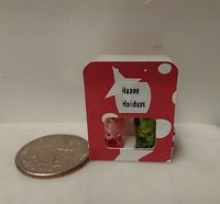 1:12 Dollhouse miniature two tumblers gift set Festive travel mugs with removable lids