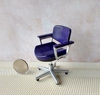 1:12 Dollhouse desk chair or task chair or office chair with padded armrests in purple