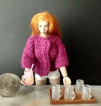 1:12 Dollhouse miniature mason jar inspired drinkware with handle Ready for DIY drink Price is for EACH REF Embossed Bs