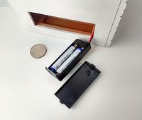 1:12 Dollhouse modern brick patterned fireplace with flickering insert slide switch battery opeated by two AAA batteries Free standing