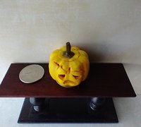 Battery operated miniature light up Jack-O-Lantern Pumpkin LED light for Halloween No external wires REF Stitched head