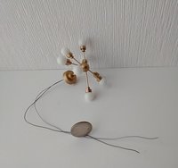 RESERVED for Sherryl.  1:12 Dollhouse mid-century inspired space age orbit chandelier Atomic age MCM 8-light ceiling light