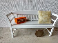 1:12 scale dollhouse retro radio Mid-century style radio MCM accessory REF Orange case