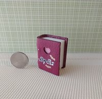 Mini leather bound book of love spells Battery lighted Halloween spell book Halloween decor REF Light burgundy