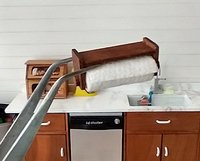 1:12 Dollhouse wall-mounted or under cabinet paper towel holder with shelf in solid walnut wood