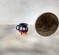 1:12 Dollhouse miniature cauldron mug or soup bowl Halloween mug REF Purple Boo PRICE is for ONE