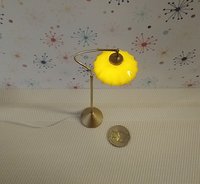 1:12 scale dollhouse mid-century style  cocoon floor lamp Inspired by a vintage Scandinavian design of the 50s Battery operated MCM lamp with external wires REF Curved post