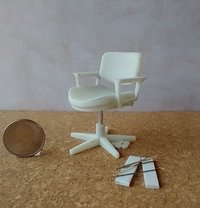 KIT - Unfinished 1-inch scale dollhouse desk chair or task chair with padded armrests PRICE is for each Set/kit