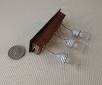 1:12 dollhouse battery operated ceiling glass jar lights for kitchen or dining room with solid walnut casing  + slide swtich Dollhouse working light fixture