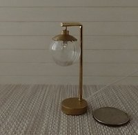 RESERVED 1:12 Dollhouse mid-century modern globe table lamp MCM inspired desk lamp Battery operated with external wires