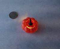 Battery operated miniature light up Jack-O-Lantern Pumpkin LED light for Halloween No external wires REF Black eyes