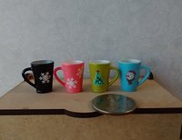 Play scale 1:6 or Barbie winter themed mug for 12-inch dolls REF Green with snowflake & Xmas tree