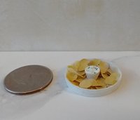 1:12 Dollhouse miniature potato chips in dip platter