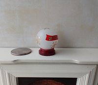 1:12 Dollhouse holiday light up globe ornament Free standing frosted globe Christmas ornament Battery operated holiday light REF Ho Ho Ho