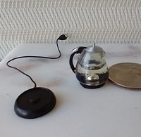 1:12 Dollhouse miniature electric kettle See-thru/ faux glass kettle Electric tea kettle with cord attached to base - NON-working