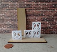 1:12 scale dollhouse shelving kit including 4 white breeze blocks and two unfinished MDF shelves / planks REF White peace