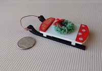 1:12 scale dollhouse wooden sled with green wreath Battery lighted Happy Holidays sign REF Lighted wreath