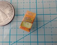 1:12 Dollhouse kitchen sponge in open packaging box