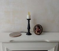 1:12 Dollhouse slender candlestick with flickering flame Battery operated light up candle battery operated candle REF Medium