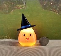 Dollhouse miniature lighted candy corn witch Battery operated Halloween decor for 1:12 or play scale REF Blue hat trim