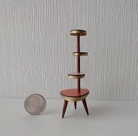 RESERVED for Sherryl.  1:12 Dollhouse mid-century style plant stand inspired by Formica 4-tier plant stand with tapered legs